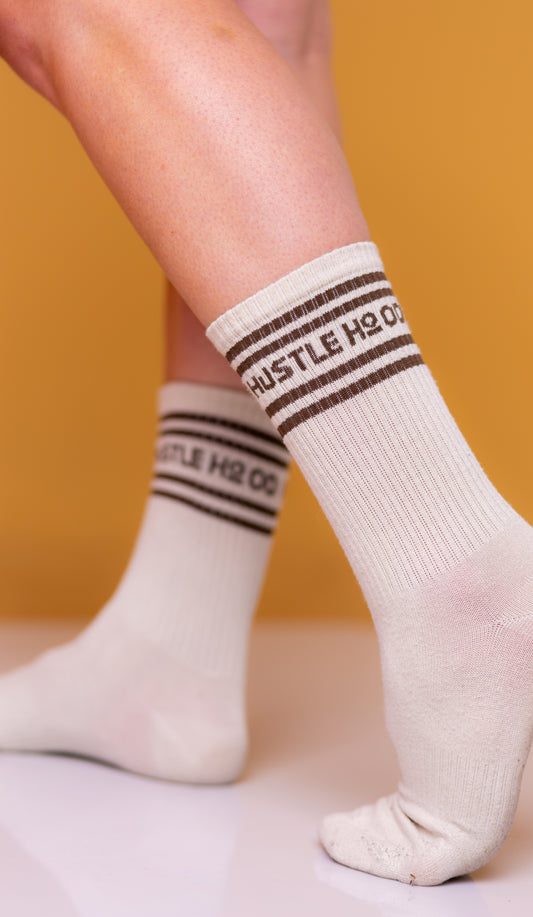 The Hustle Crew Socks - Cream